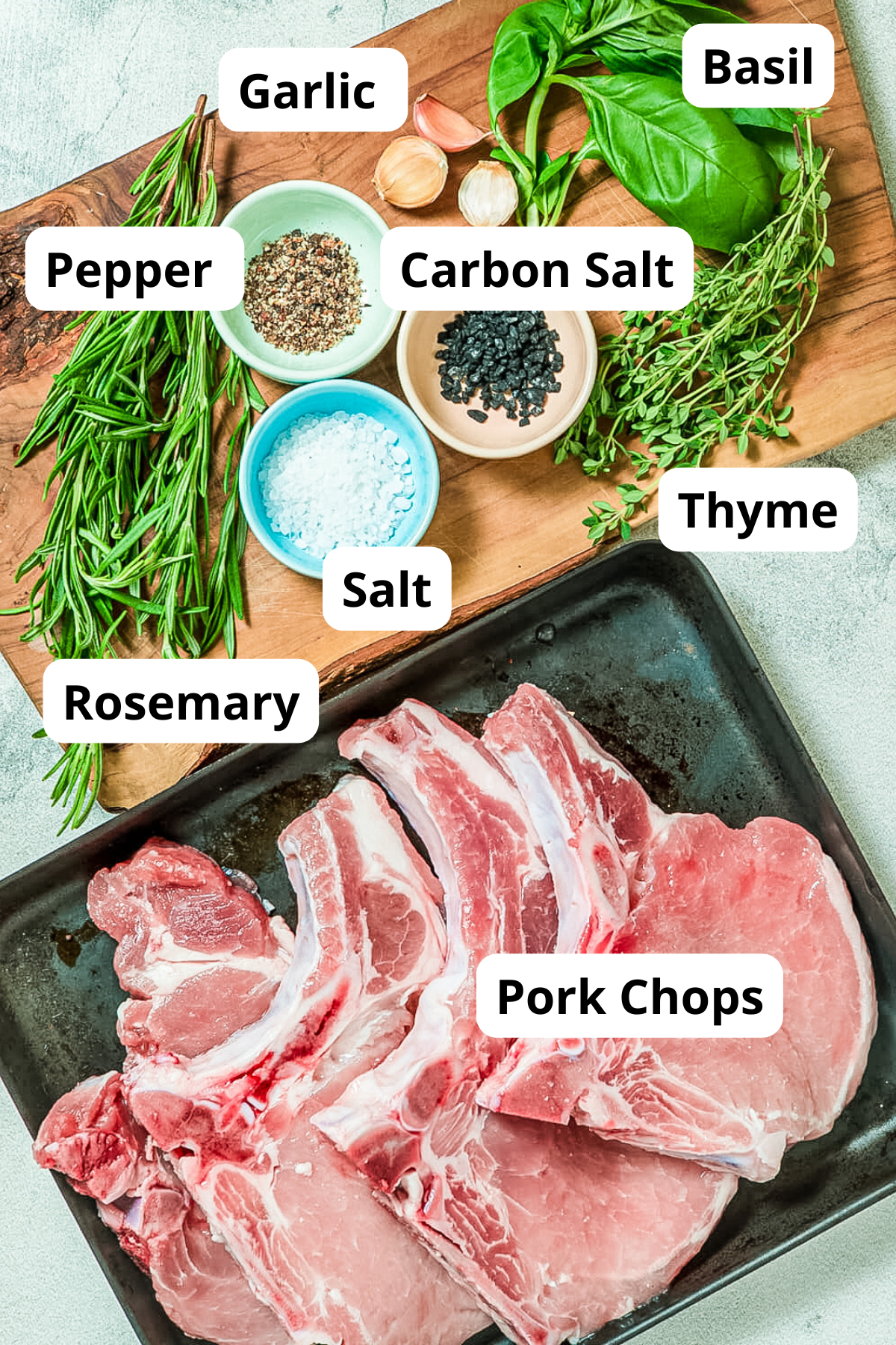 ingredients needed to make rosemary pork chops
