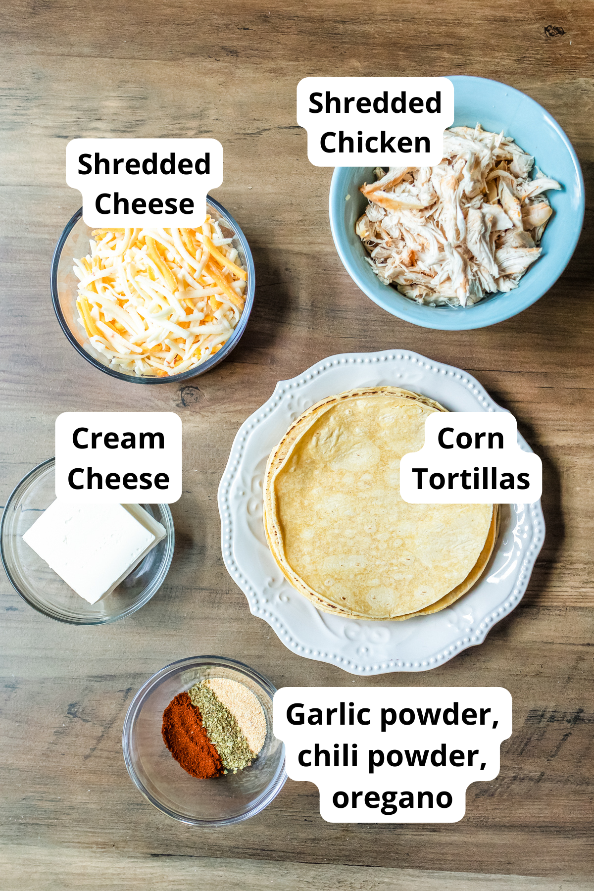 ingredients to make air fryer chicken taquitos