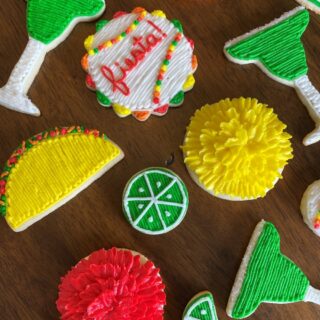 Cinco de Mayo decorated cookies margarita cookies taco cookies