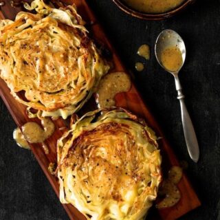 Roasted Cabbage Steaks with Mustard Vinaigrette 4