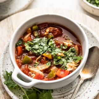 Slow Cooker Chicken Fajita Soup by The Whole Cook horizontal