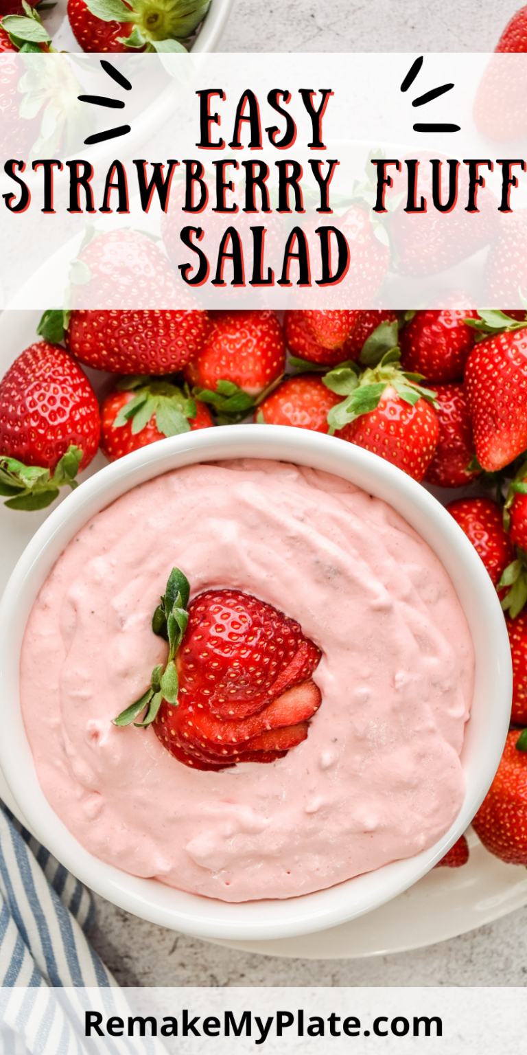 Easy Strawberry Fluff Recipe (Jello Salad Dessert) - Remake My Plate