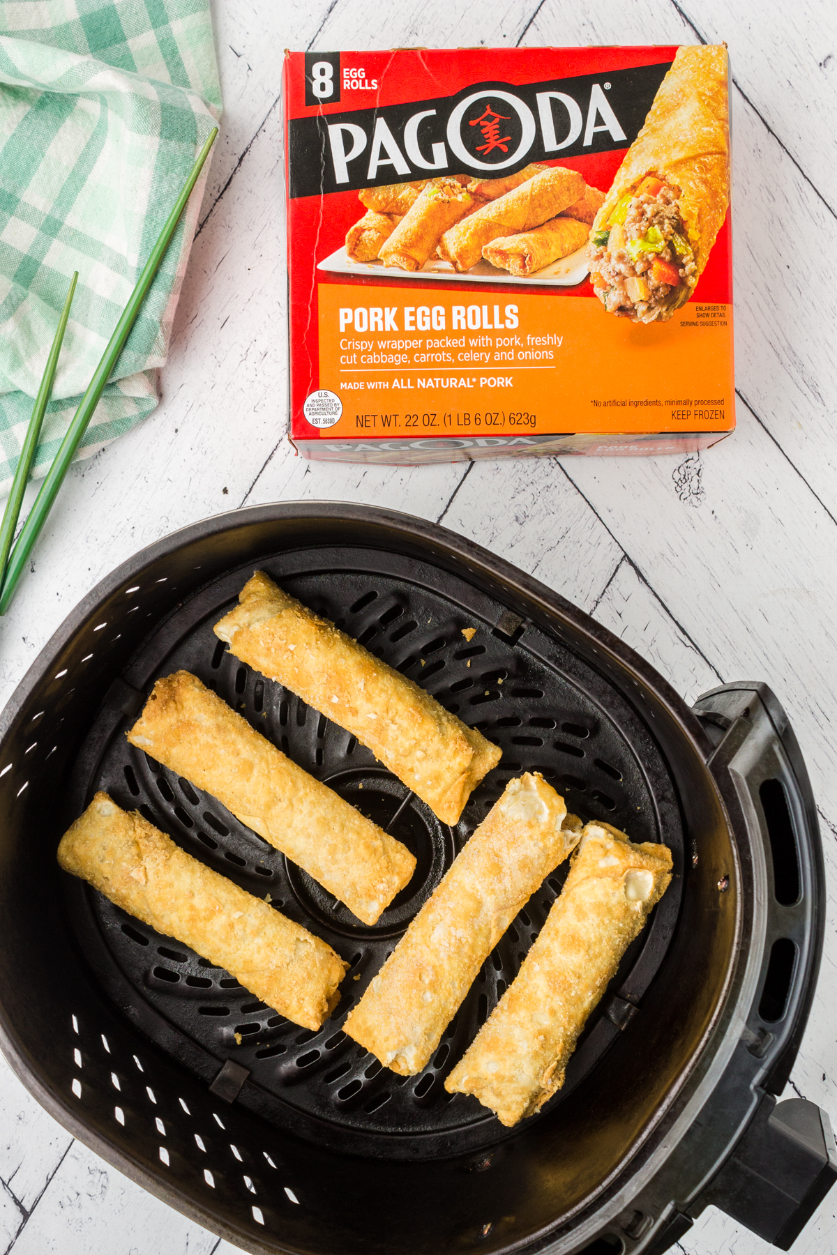 Frozen Pagoda Egg Rolls In The Air Fryer (Pork, Chicken)