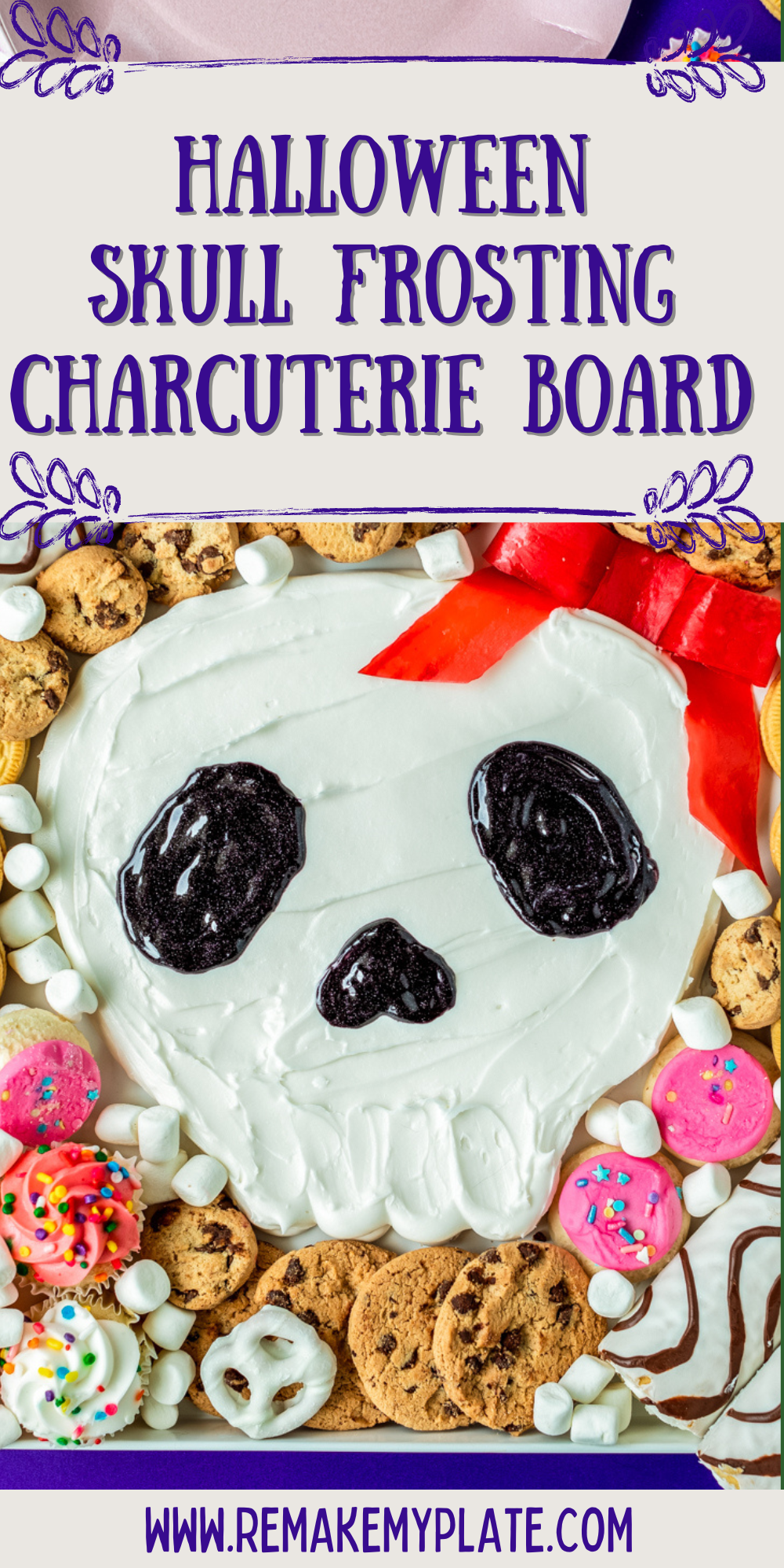 Halloween Skull Frosting Charcuterie Board