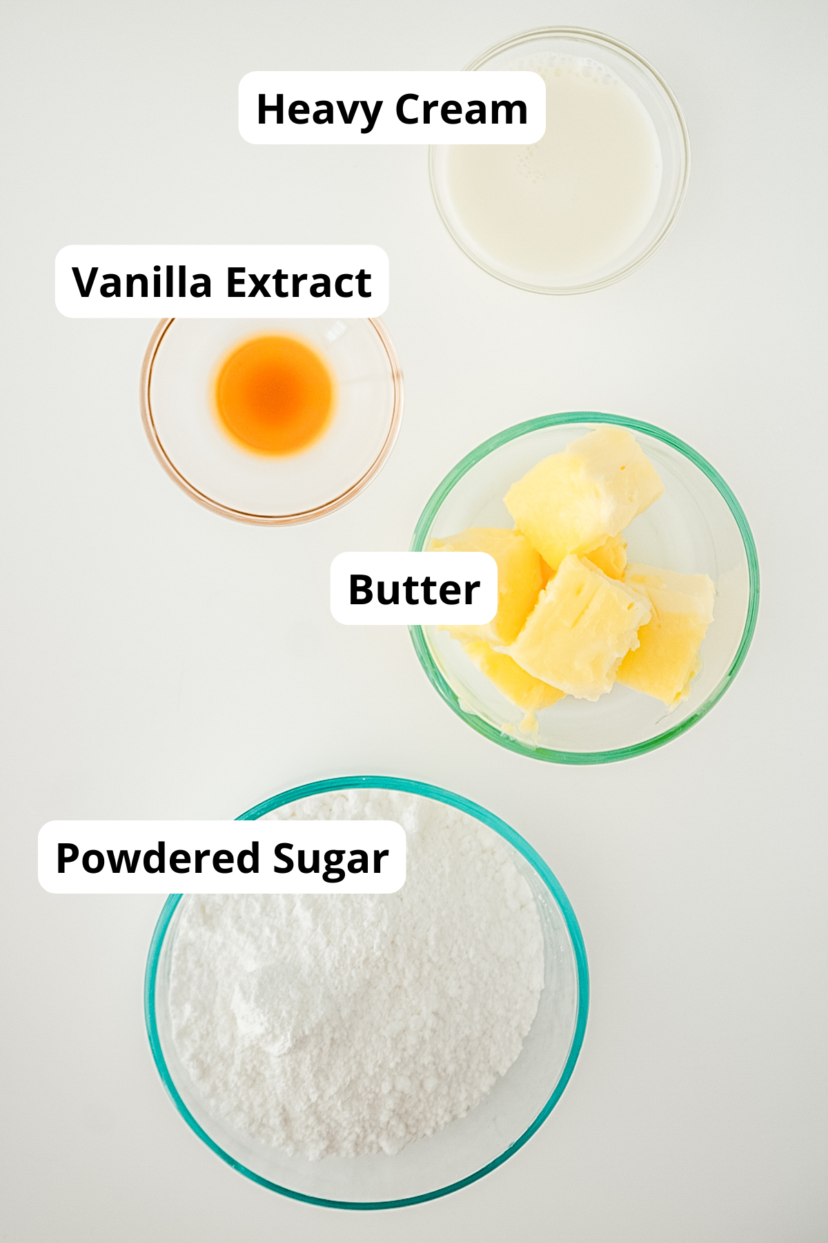 ingredients to make American Buttercream Frosting