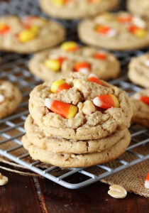 Peanut Butter Candy Corn Cookies on Cooling Rack Image2B1