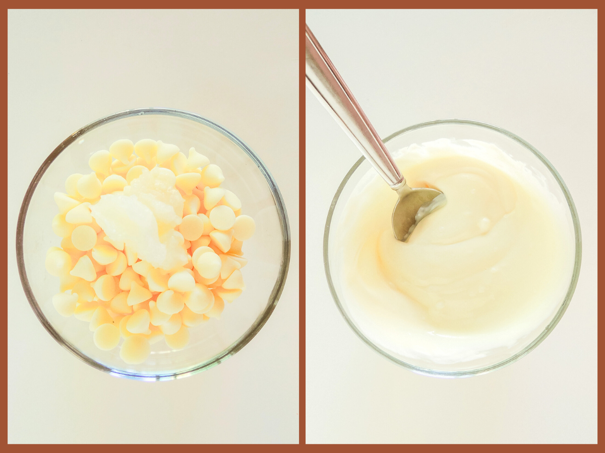 pictures of melting the white chocolate chips