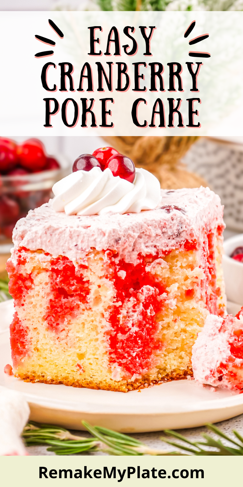 Cranberry Poke Cake Pinterest