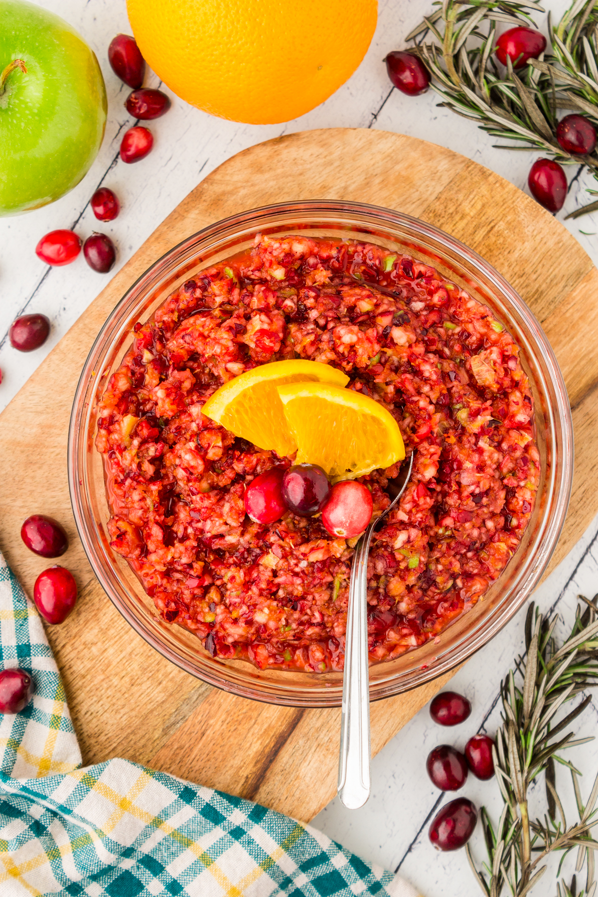 cranberry orange relish in a bowl