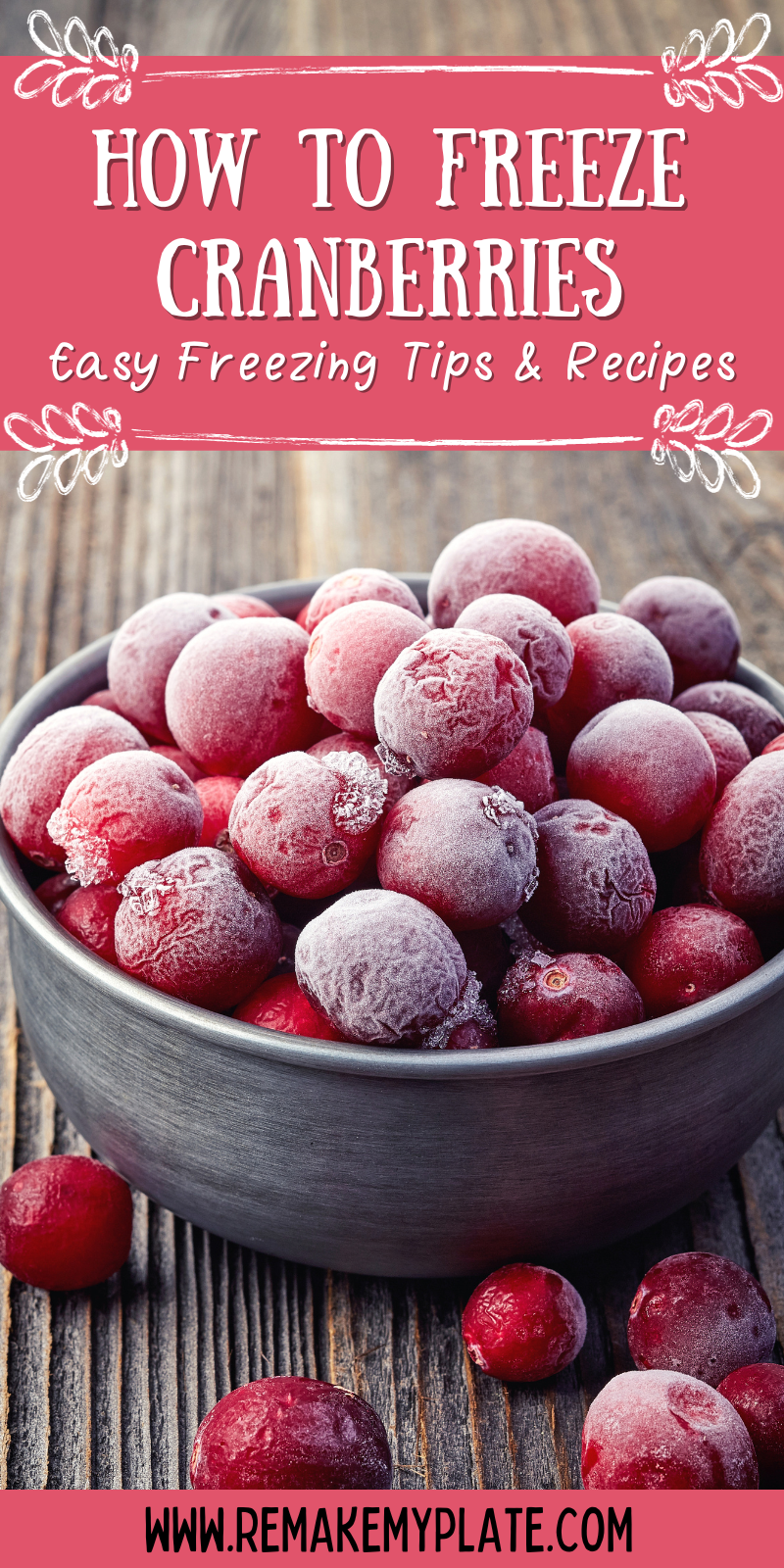 how to freeze cranberries Pinterest Pin