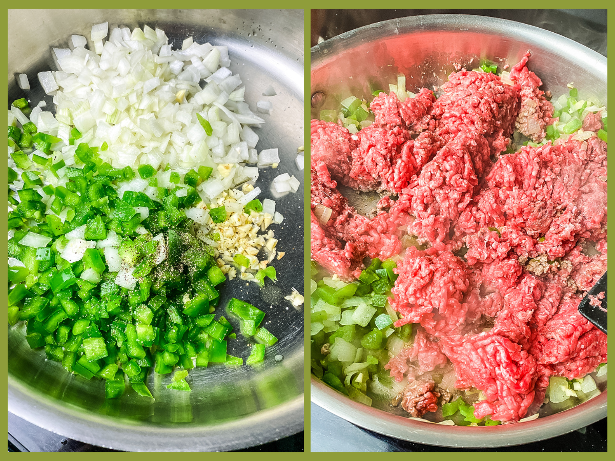 step by step process shots showing how to make this easy sloppy joe recipe
