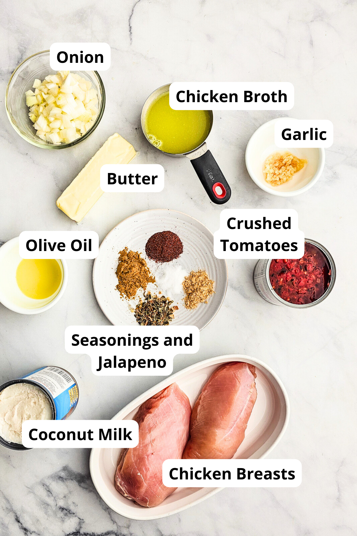 ingredients for this easy butter chicken recipe 
