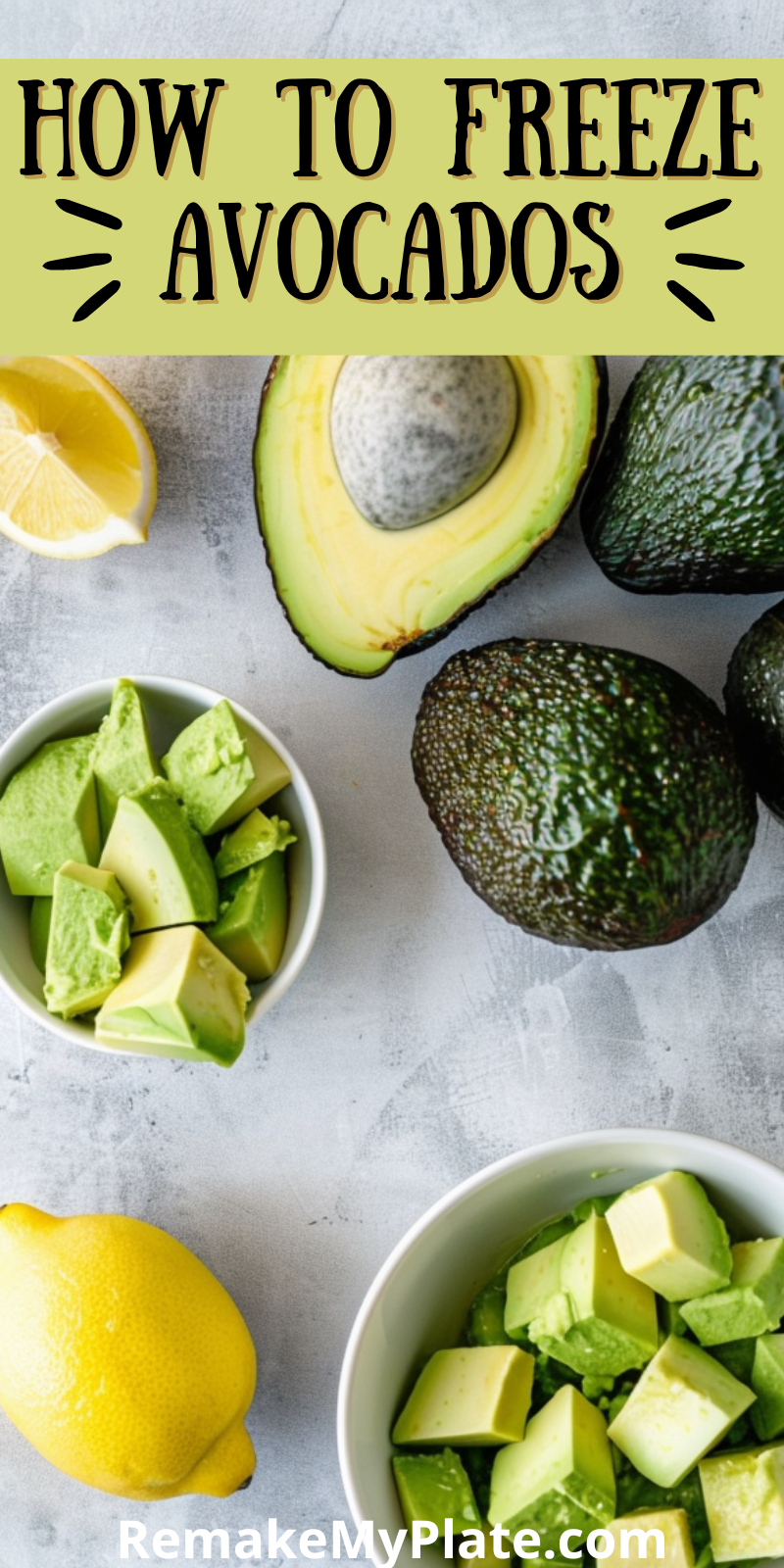 pinterest pin on 4 different ways to freeze avocados