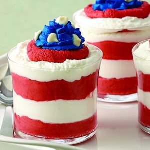 Patriotic Mousse Parfait Recipe in Red White and Blue Perfect for 4th of July 1 1