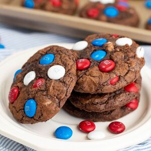red white and blue brownie cookies
