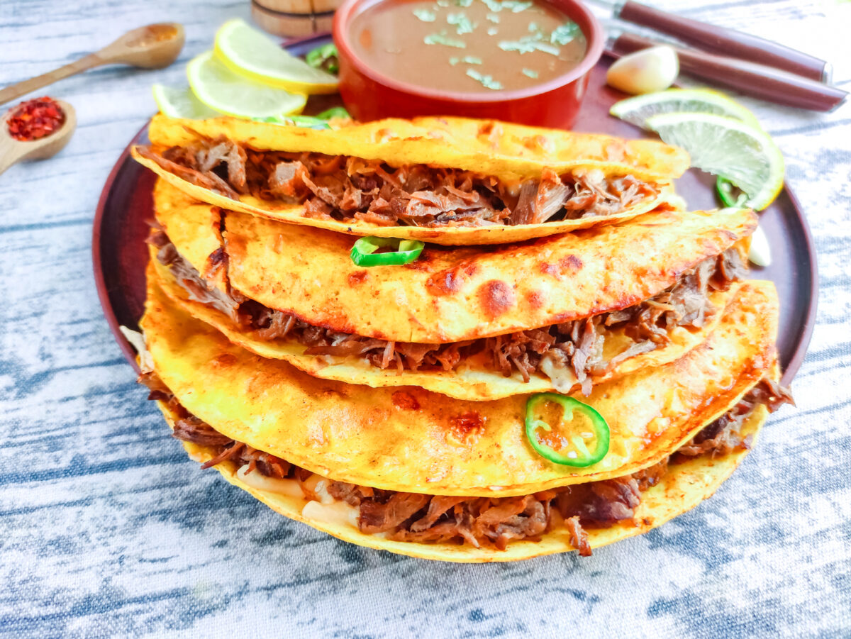 birria tacos on a plate