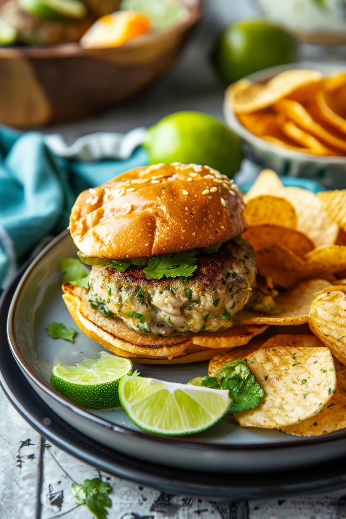 Cilantro Lime Chicken Burger 1