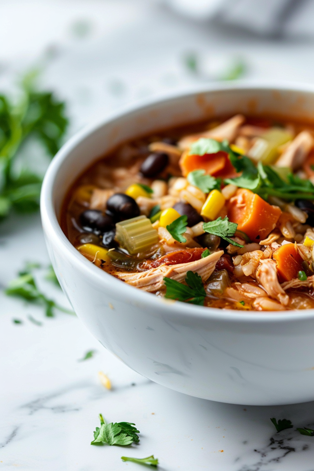 bowlful of Mexican chicken rice soup