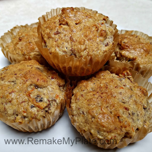 keto carrot cake muffins on a plate