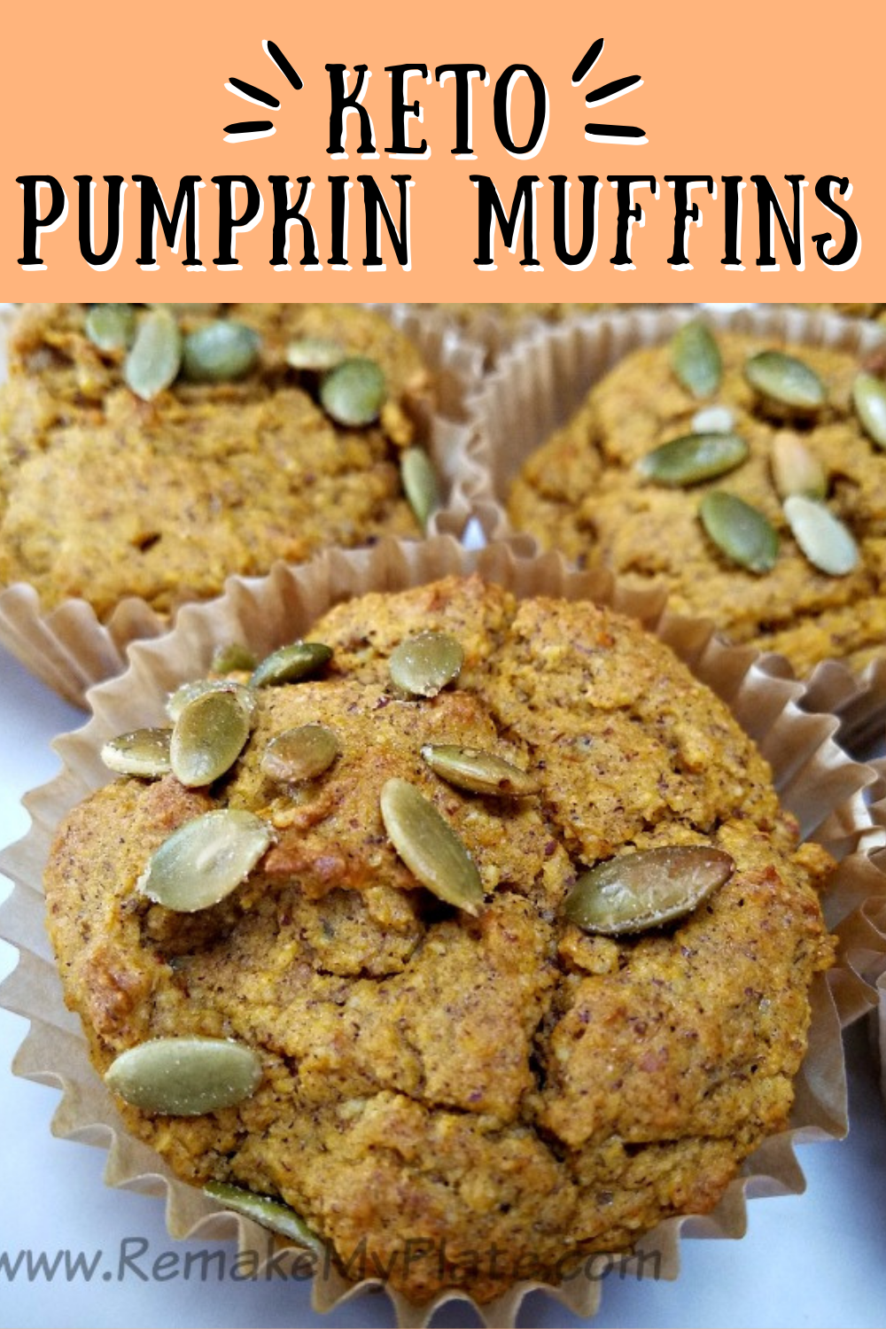 keto pumpkin spice muffins pin