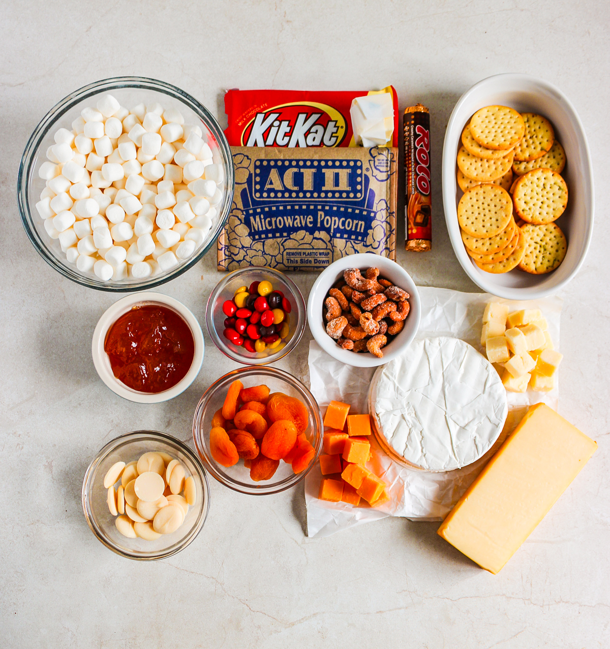 ingredients to make this Halloween snack board