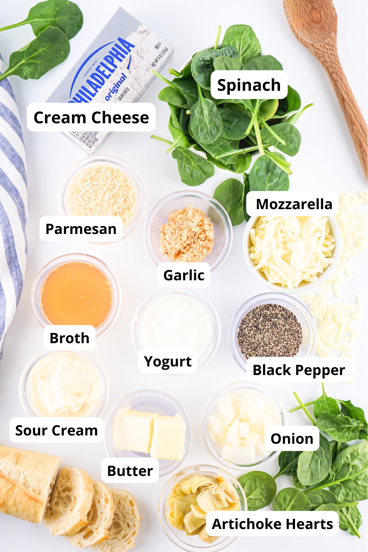 ingredients to make spinach artichoke dip without mayonnaise