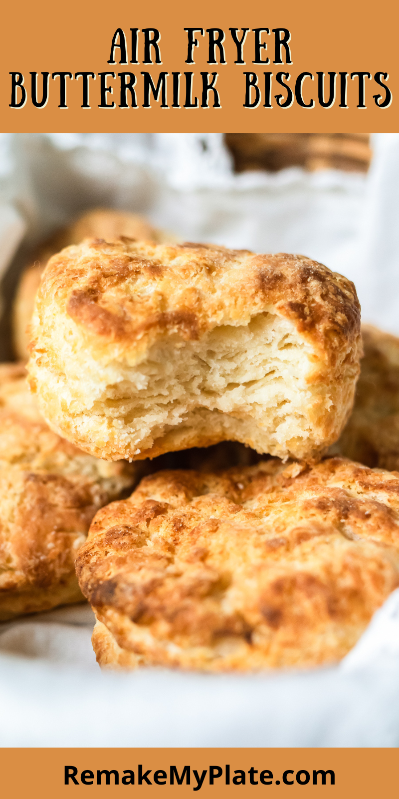 pinterest pin for air fryer biscuits