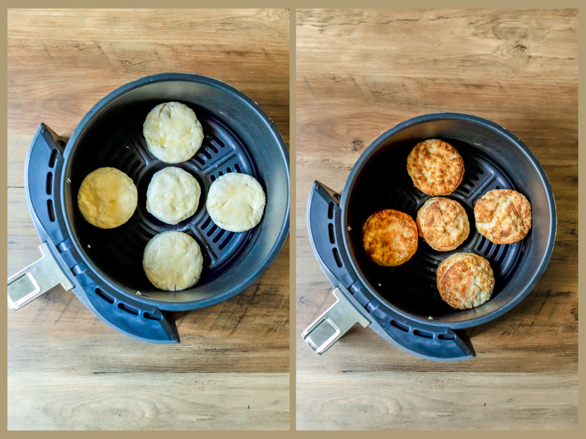 homemade biscuits cooked in the air fryer