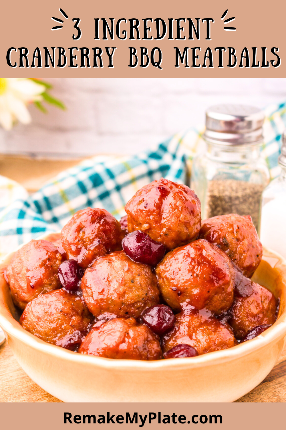 cranberry bbq meatballs pinterest pin