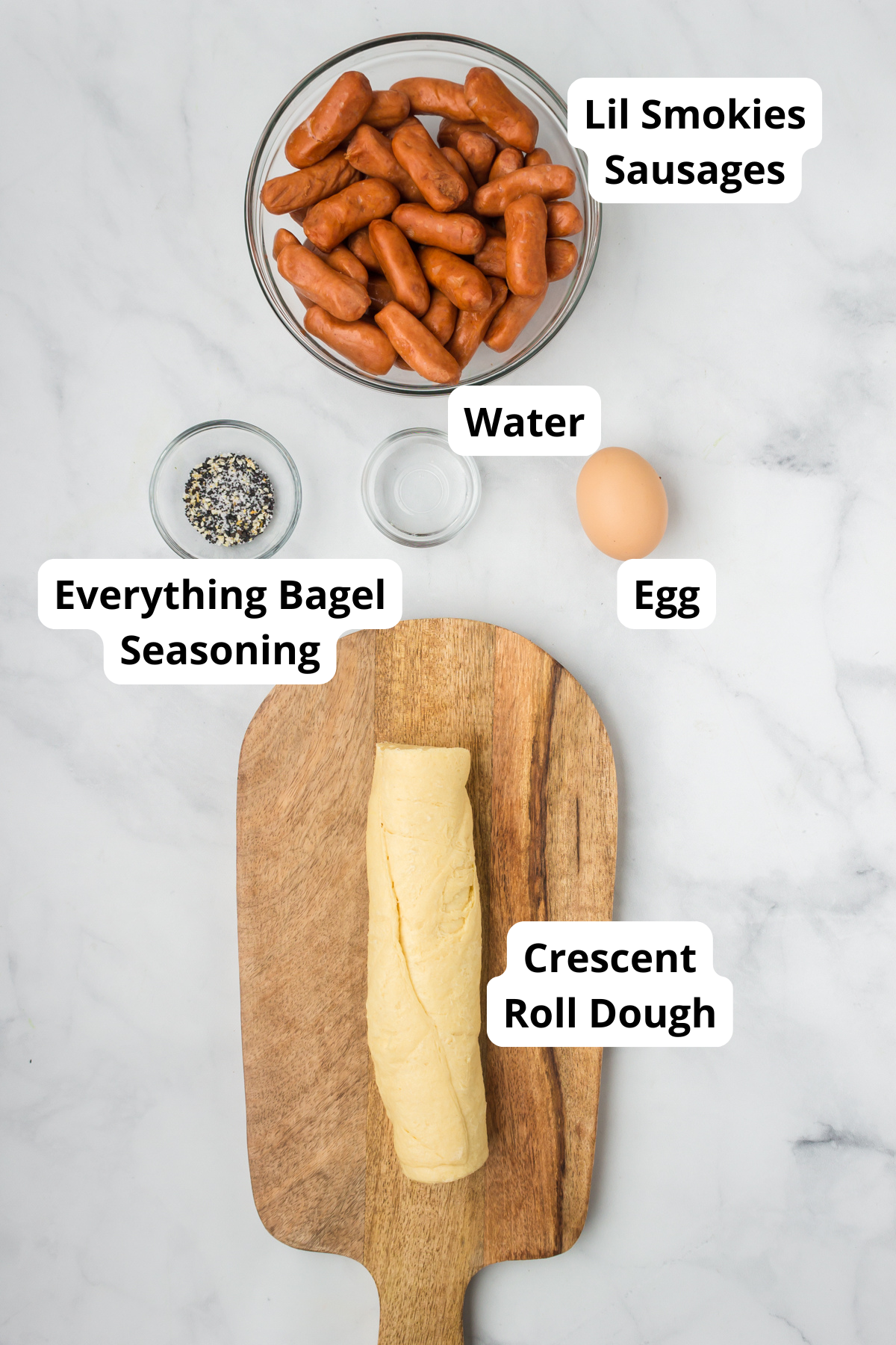 ingredients to make this air fryer pigs in a blanket recipe