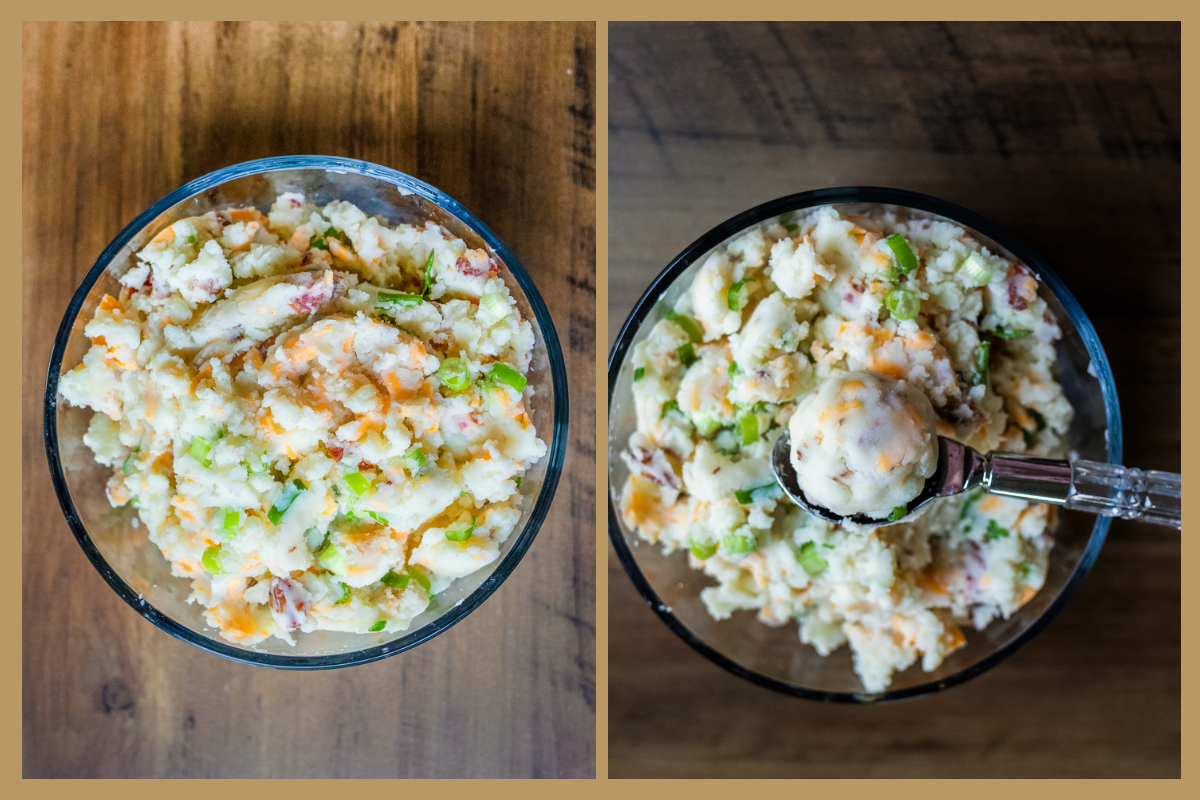 mashed potato mixture formed into balls