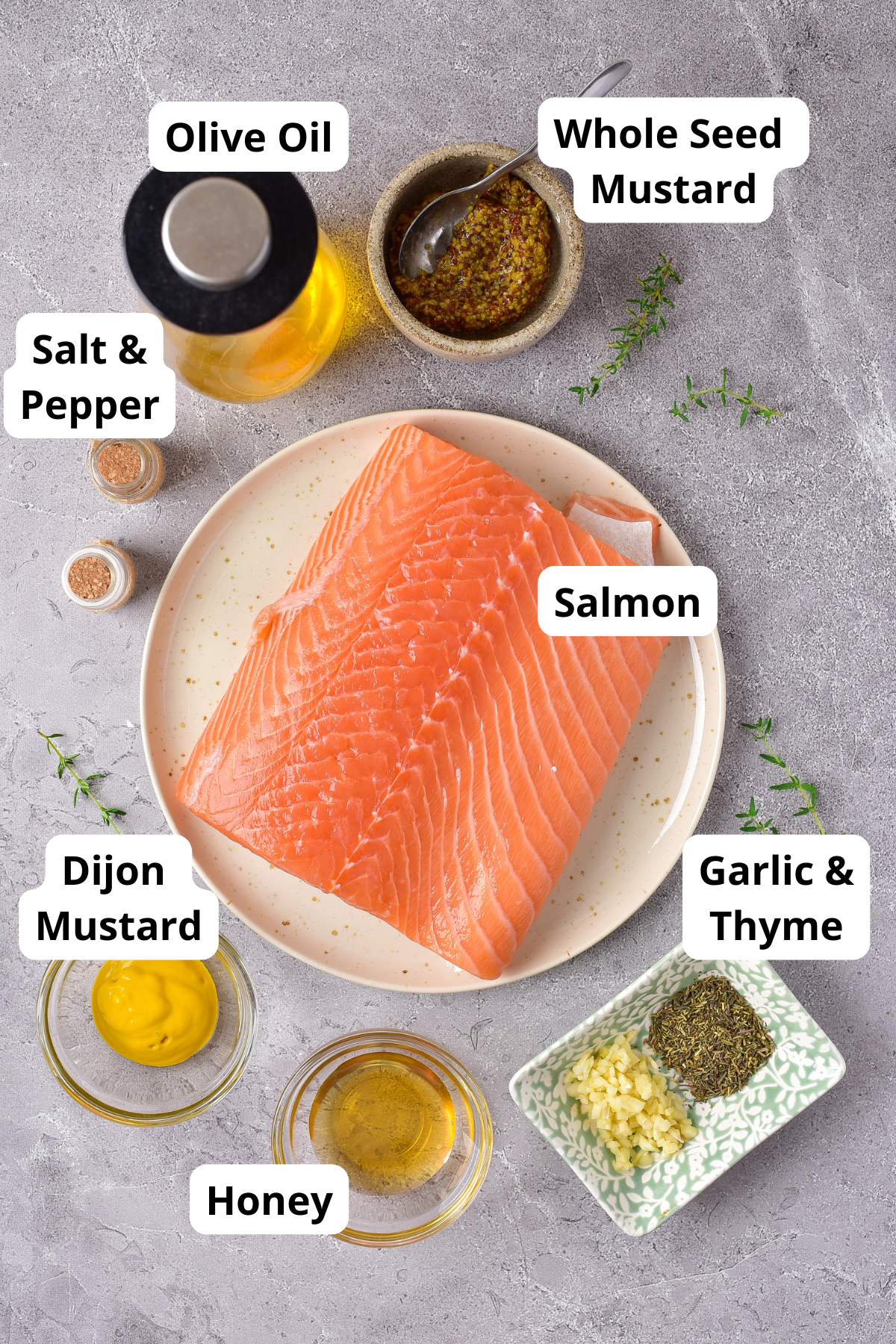 Ingredients for oven baked Honey Mustard Salmon